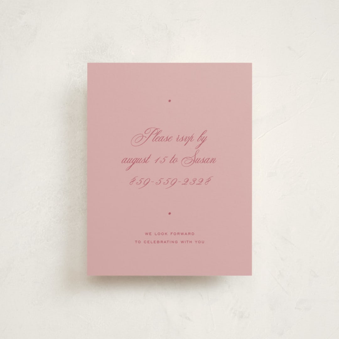 "Delicate" - Debutante Party Enclosure Cards in Rose by Blustery August - Front