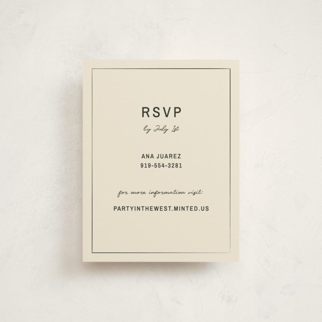 "Poster" - Debutante Party Enclosure Cards in Ink by Ani Somi - Front