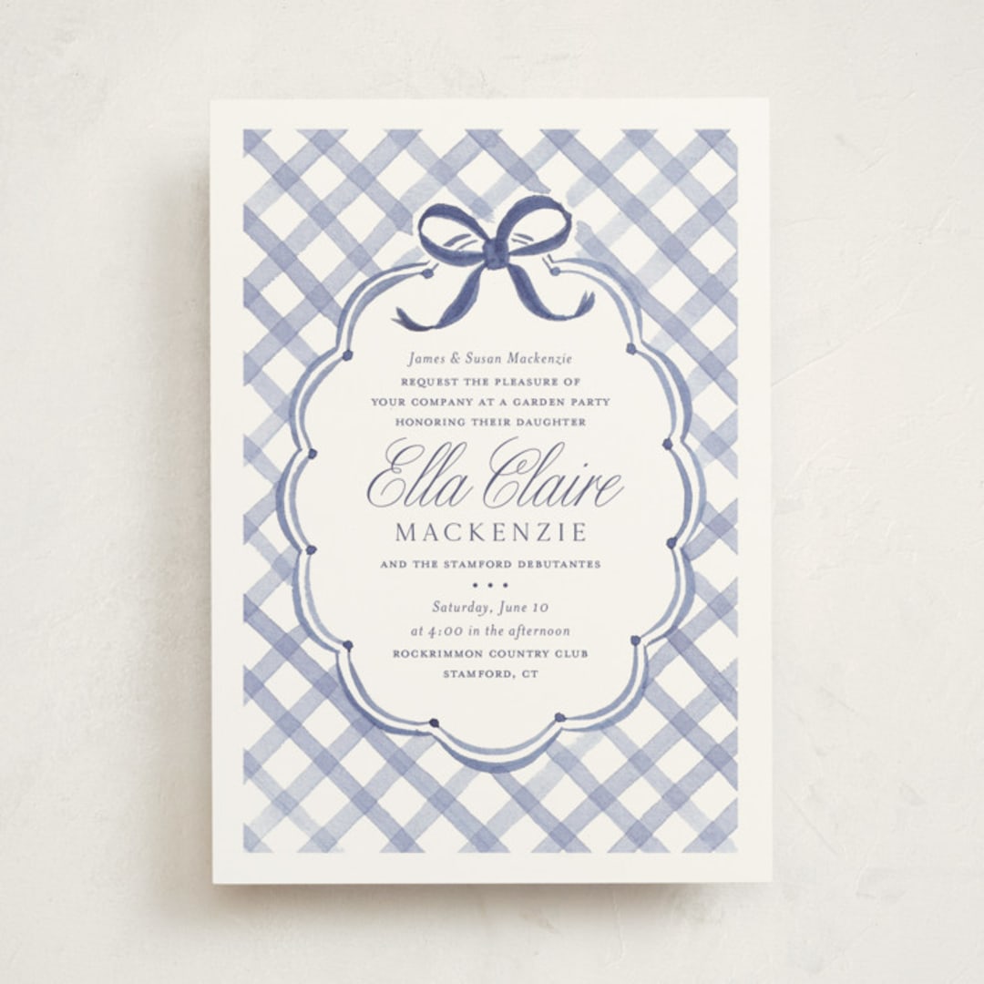"Lattice" - Debutante Party Invitations in Bluebell by Meagan Christensen - Front
