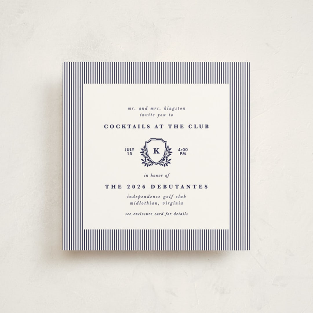 "Classic Crest" - Debutante Party Invitations in Academy by Charter Oaks Creative - Front