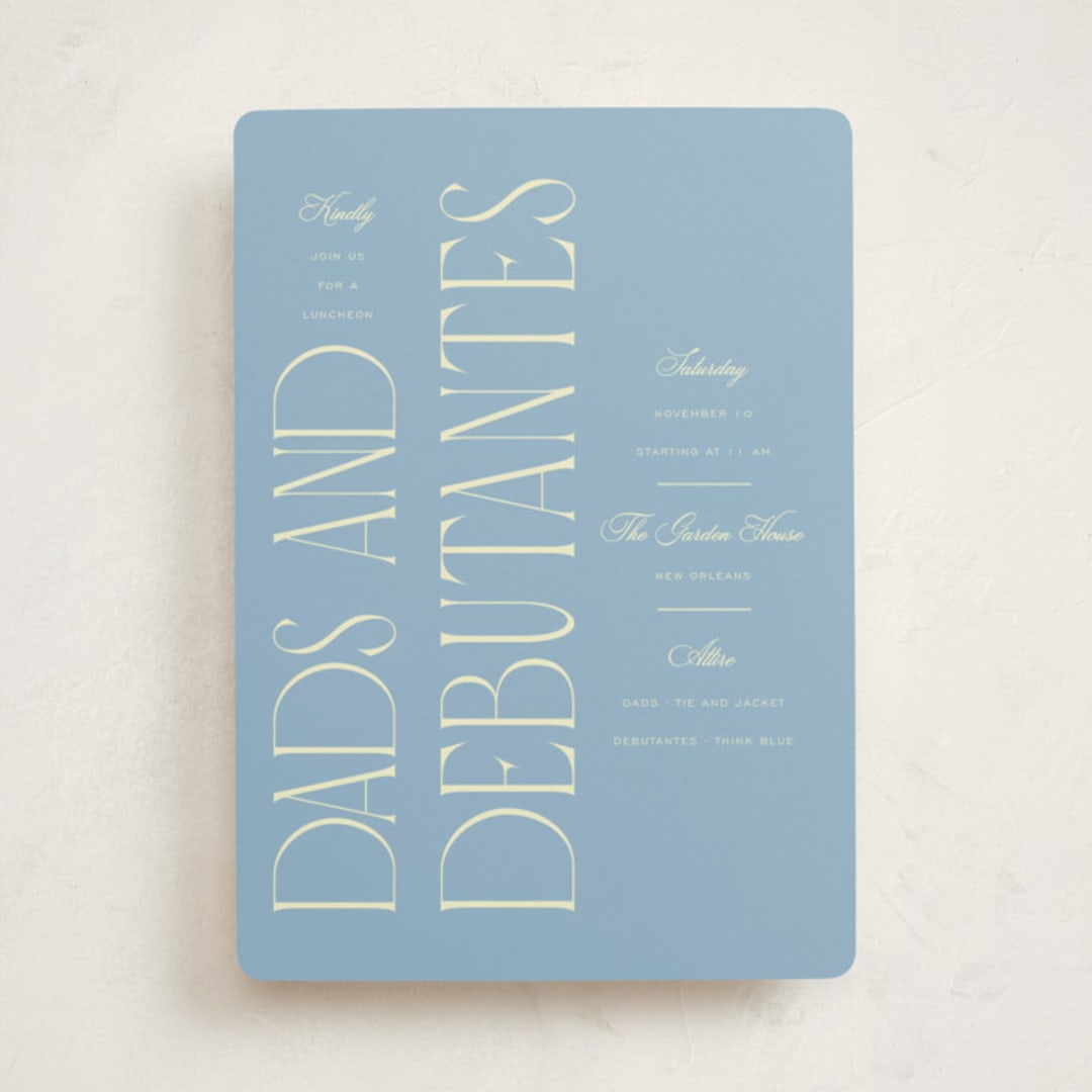 "Dads and Debutantes" - Debutante Party Invitations in Hydrangea by Ashlee Townsend - Front