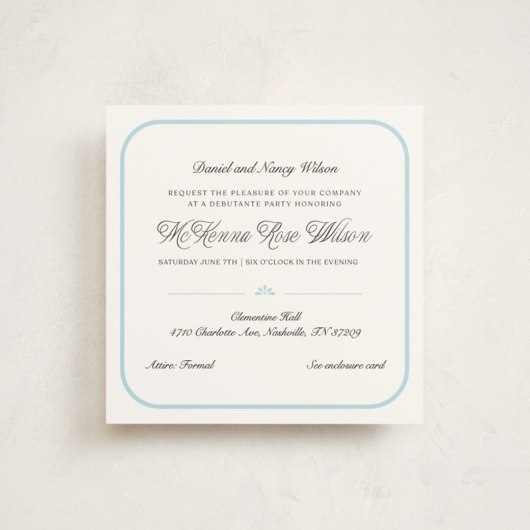 "The Grand Entrance" - Debutante Party Invitations in Brunerra by Casey Miller - Front