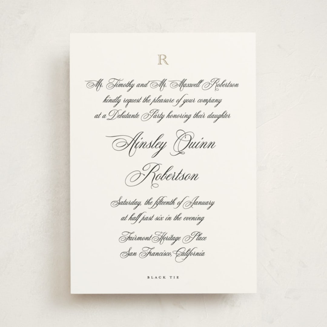 "Formal" - Debutante Party Invitations in Diamond by Jenna Holcomb - Front