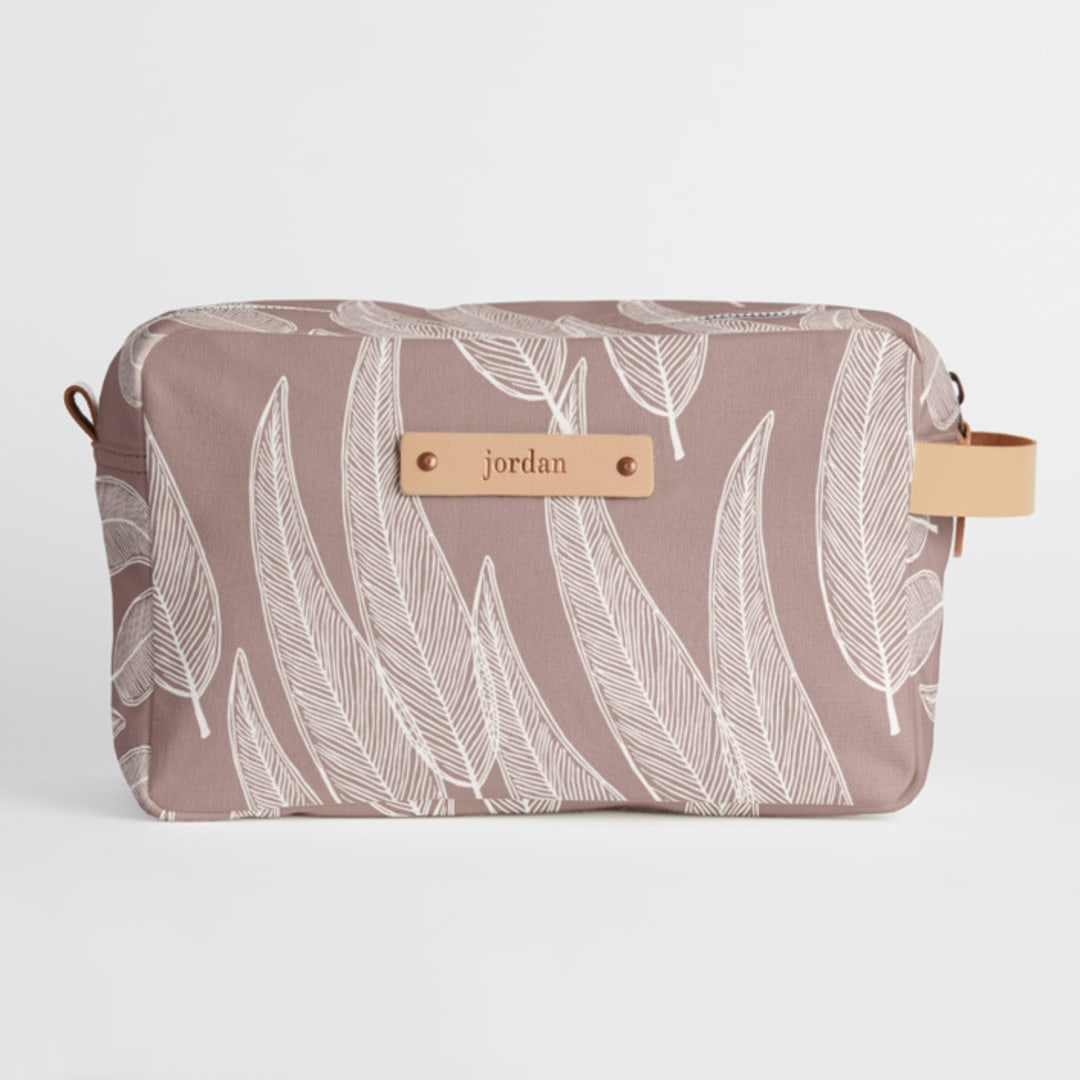 "Sketched Willow" - Dopp Kit in Mauve by Katharine Watson - Dopp Kit