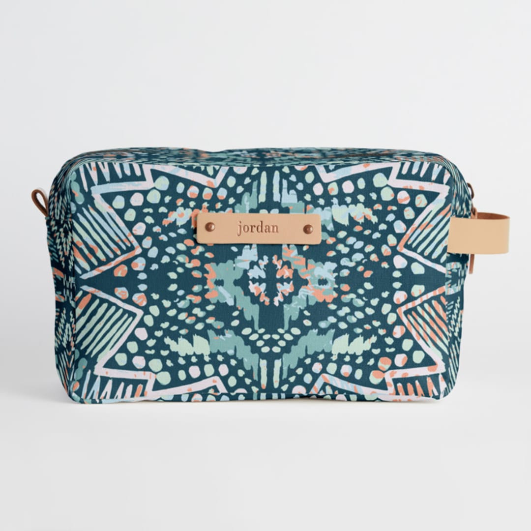 "Pastel geo" - Dopp Kit in Mineral by Susanna Nousiainen - Dopp Kit