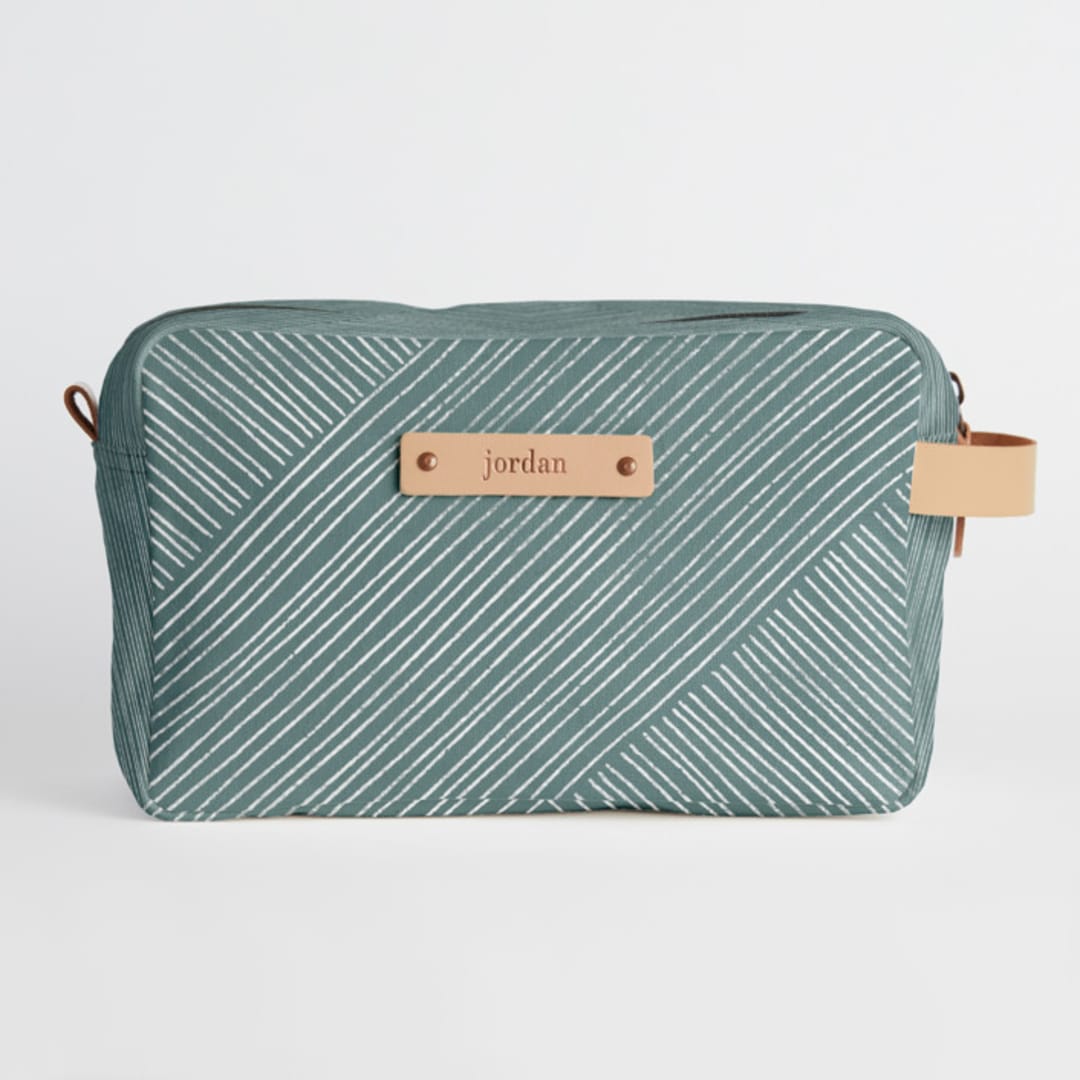 "Line Wrap" - Dopp Kit in Emerald by Michelle Taylor - Dopp Kit