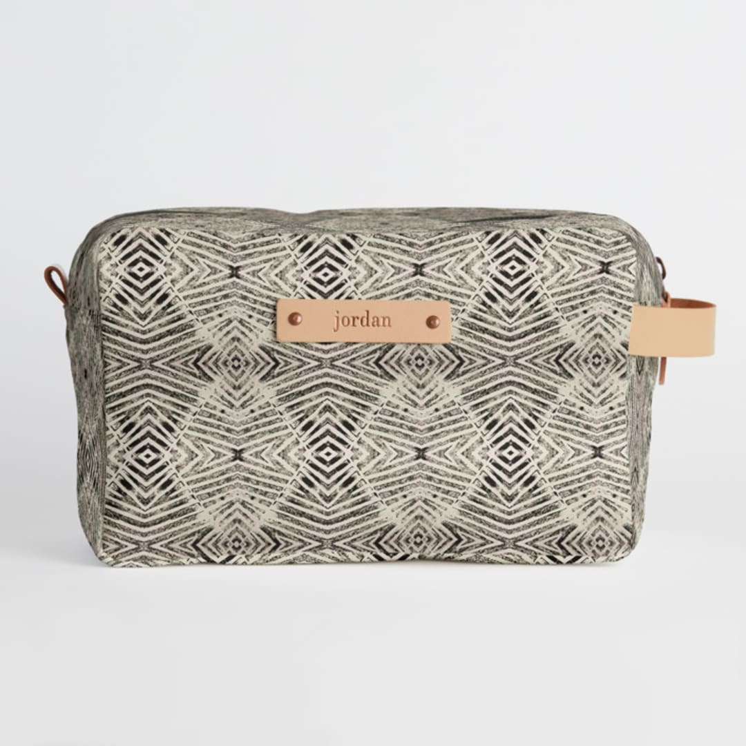 "zigzag" - Dopp Kit in Mocha by Miranda Mol - Dopp Kit