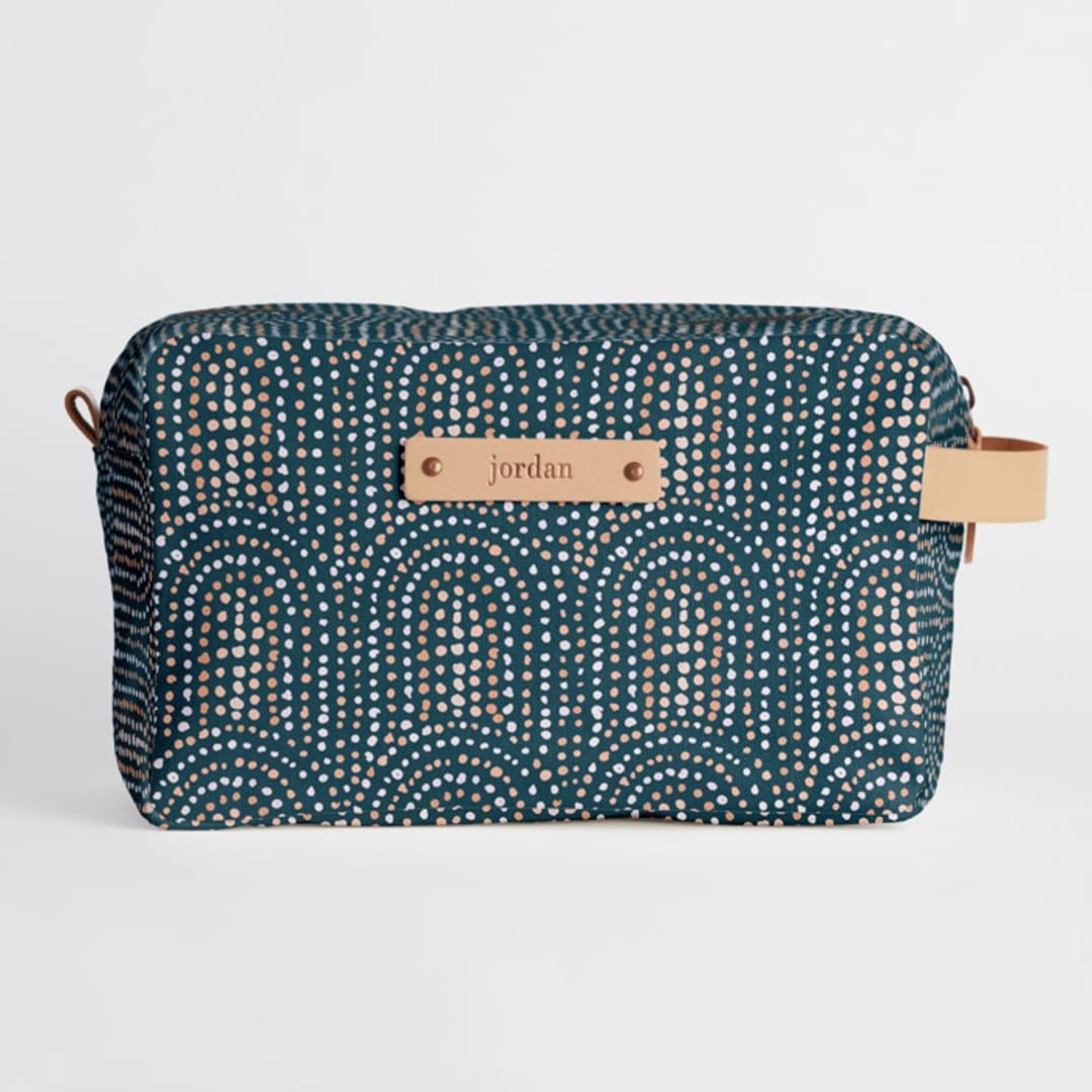 "Modern Showers" - Dopp Kit in Navy by Jenna Holcomb - Dopp Kit