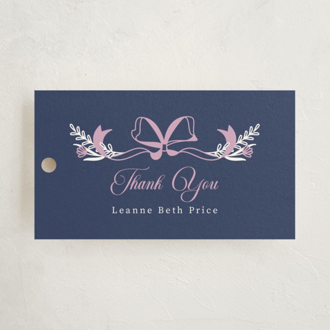 "Monogram Crest" - Debutante Party Favor Tags in Lavender by letterfix - Front