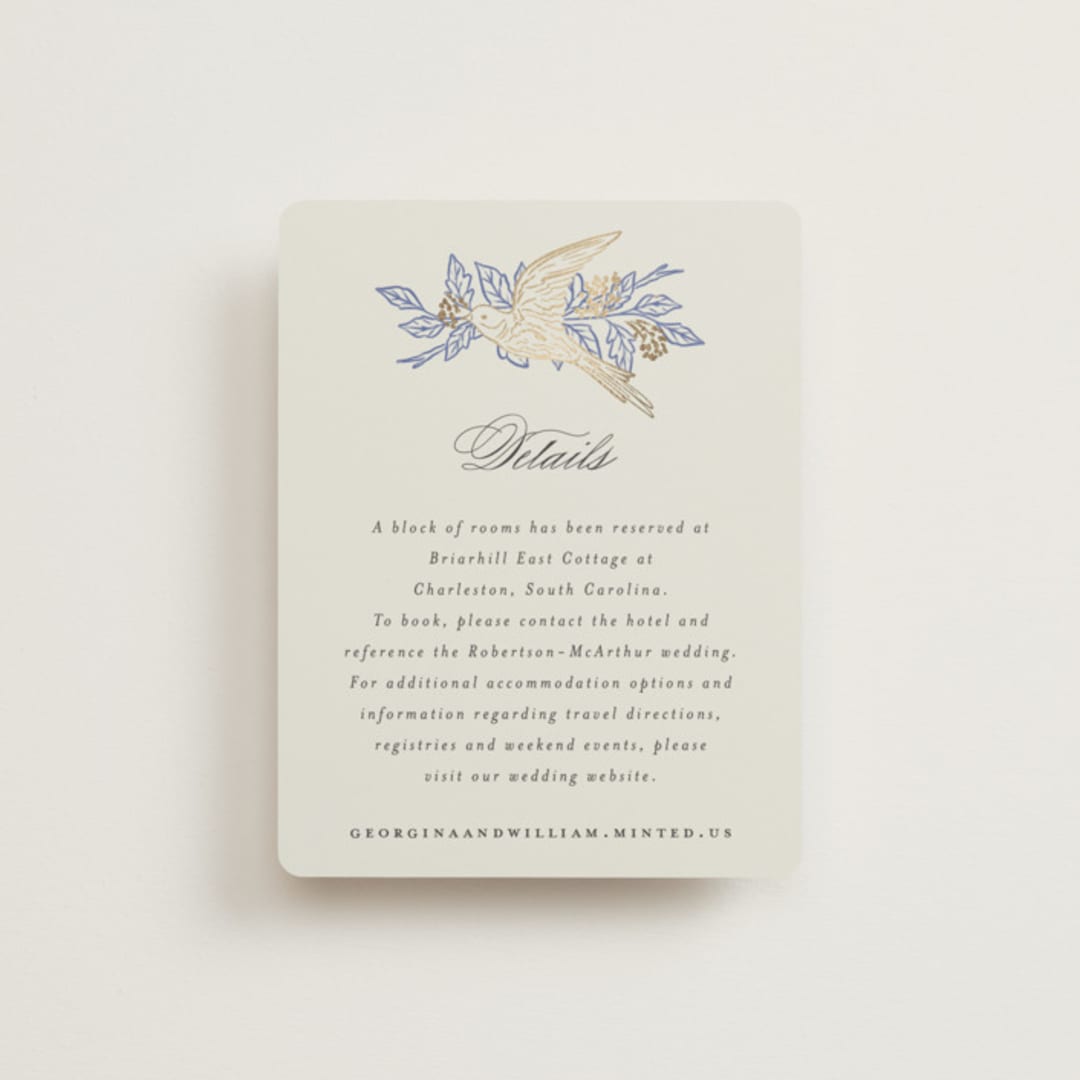 "meet me in the garden" - Direction Cards in Cornflower by Grae - Front