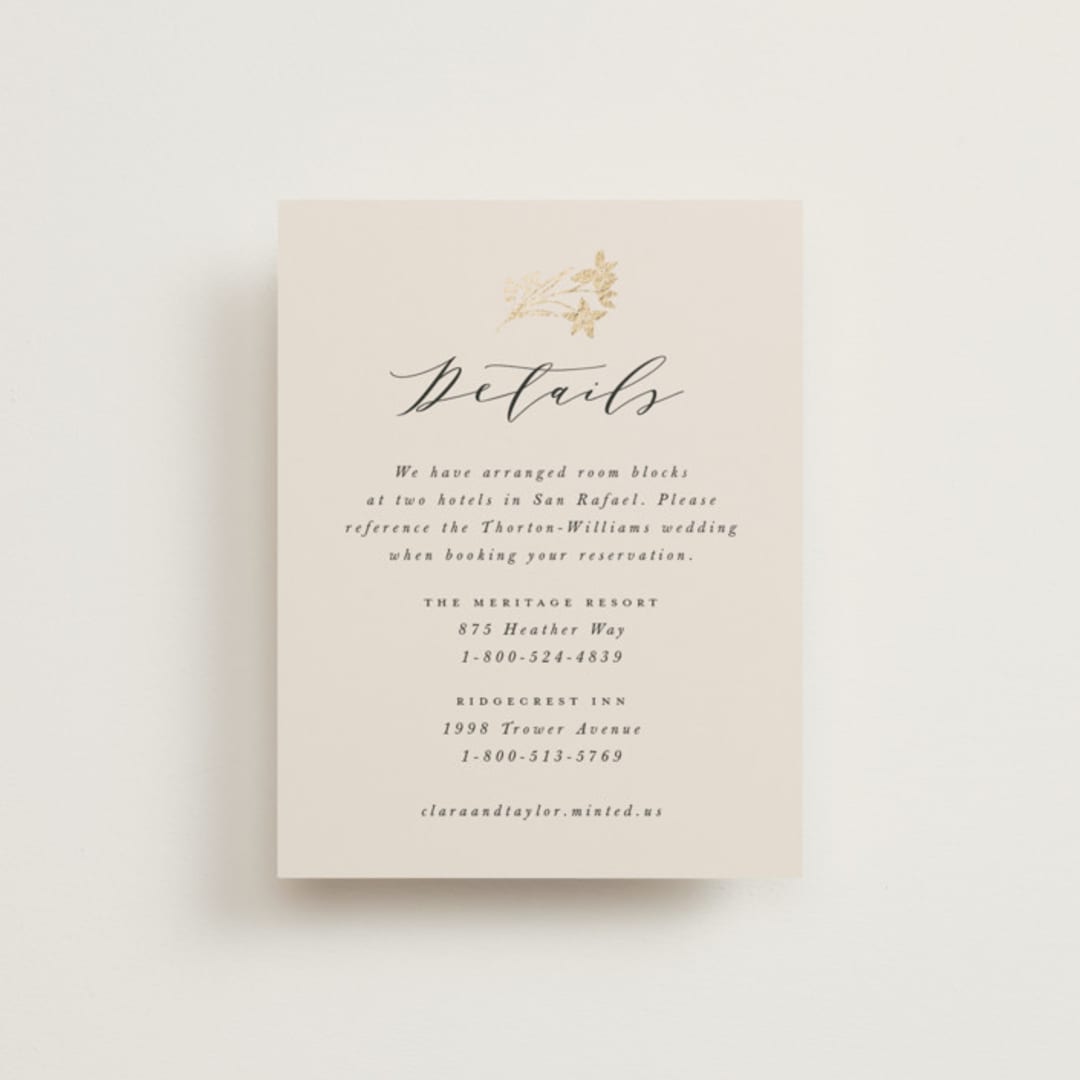 "Floral Border" - Direction Cards in Champagne by Leah Bisch - Front