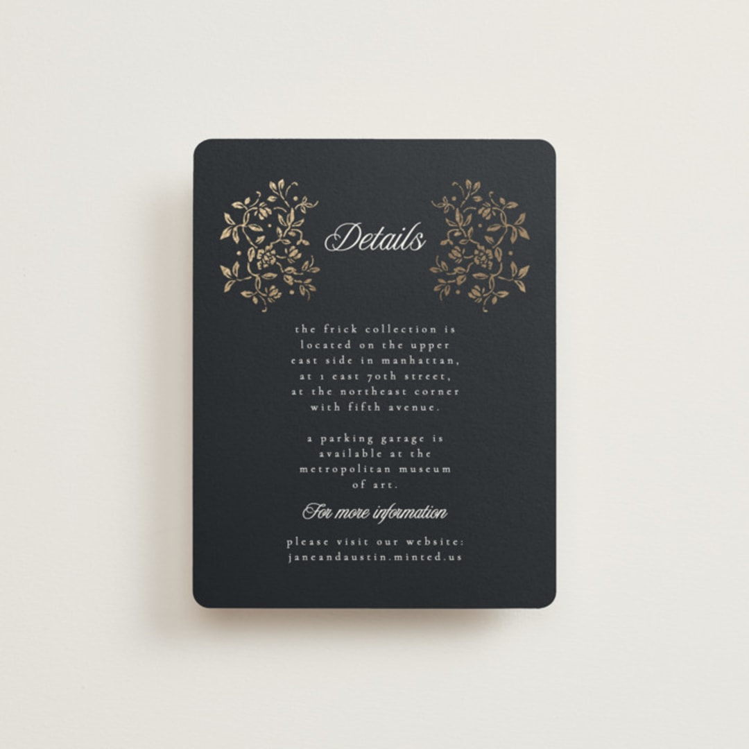 "Regency Grace" - Direction Cards in Onyx by Ana de Sousa - Front
