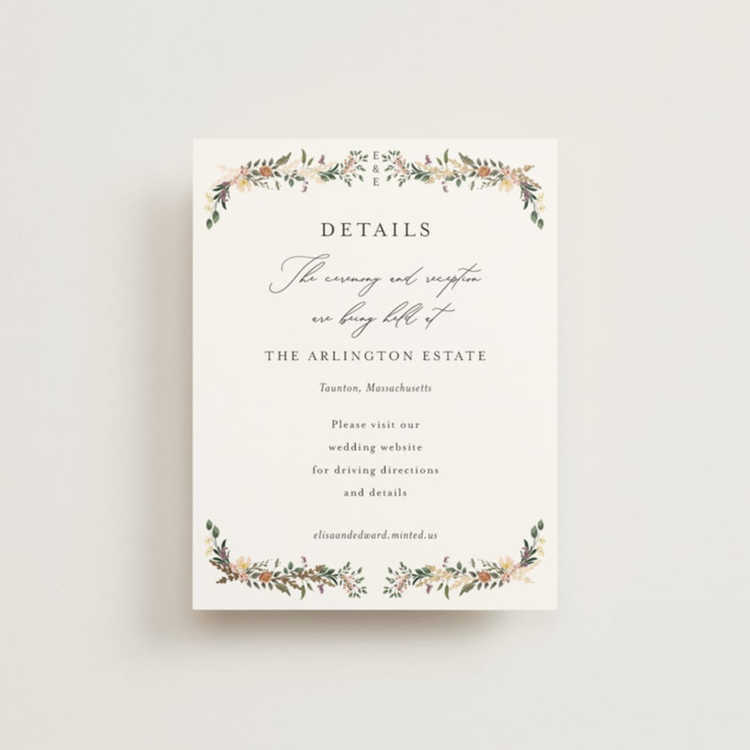 "Blooming Vine" - Direction Cards in Blush by Susan Moyal - Front