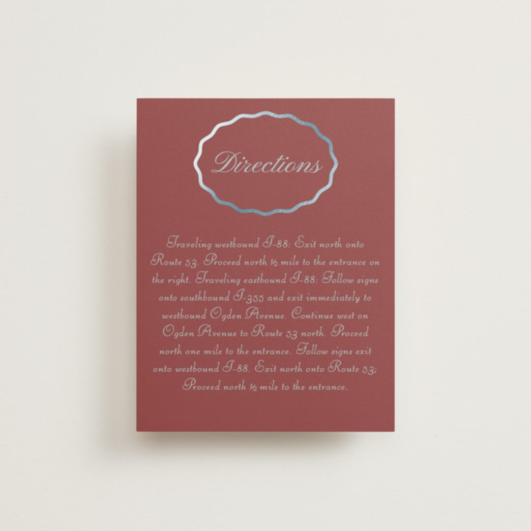 "Scallop Frame" - Direction Cards in Burgundy by Baumbirdy - Front