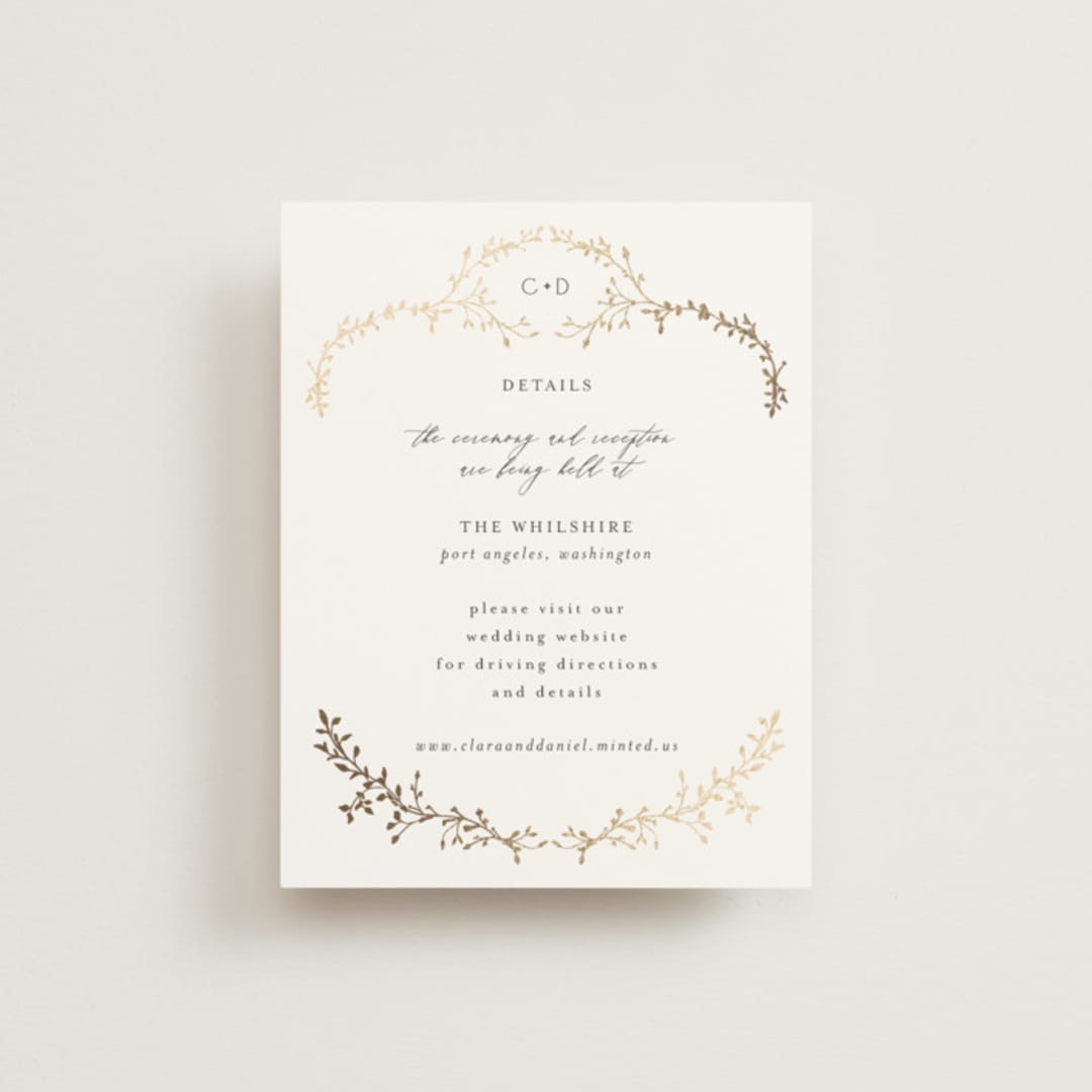 "Delicate Vine" - Direction Cards in Alabaster by Susan Moyal - Front