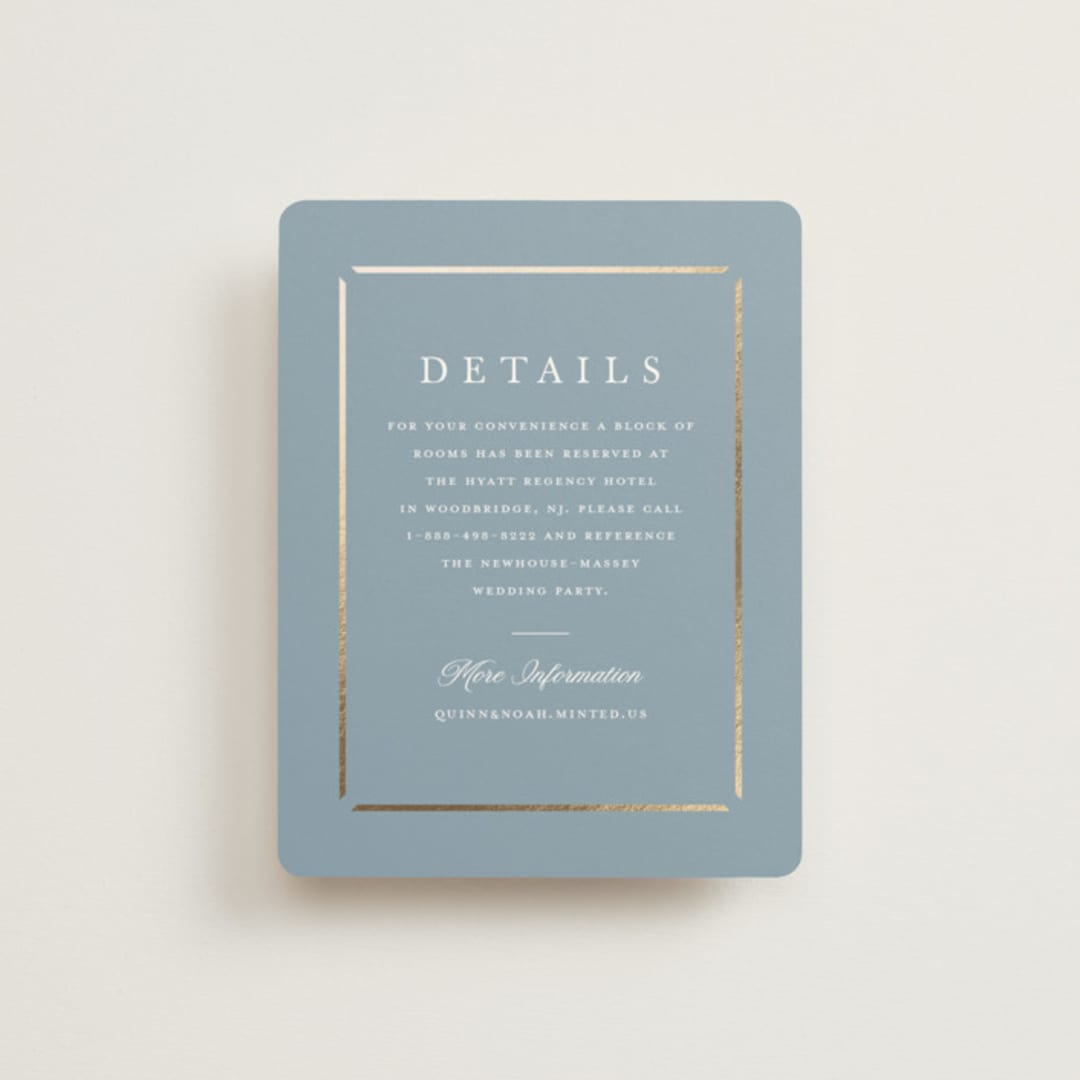"Elegant bevel" - Direction Cards in Dusty Blue by Stacey Meacham - Front