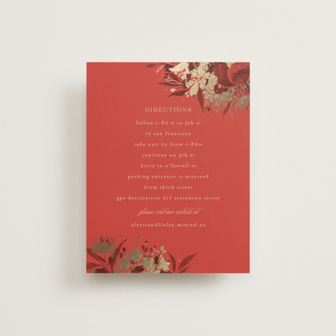 "Happiness" - Direction Cards in Cherry by Shannon Chen of Four Wet Feet Studio - Front