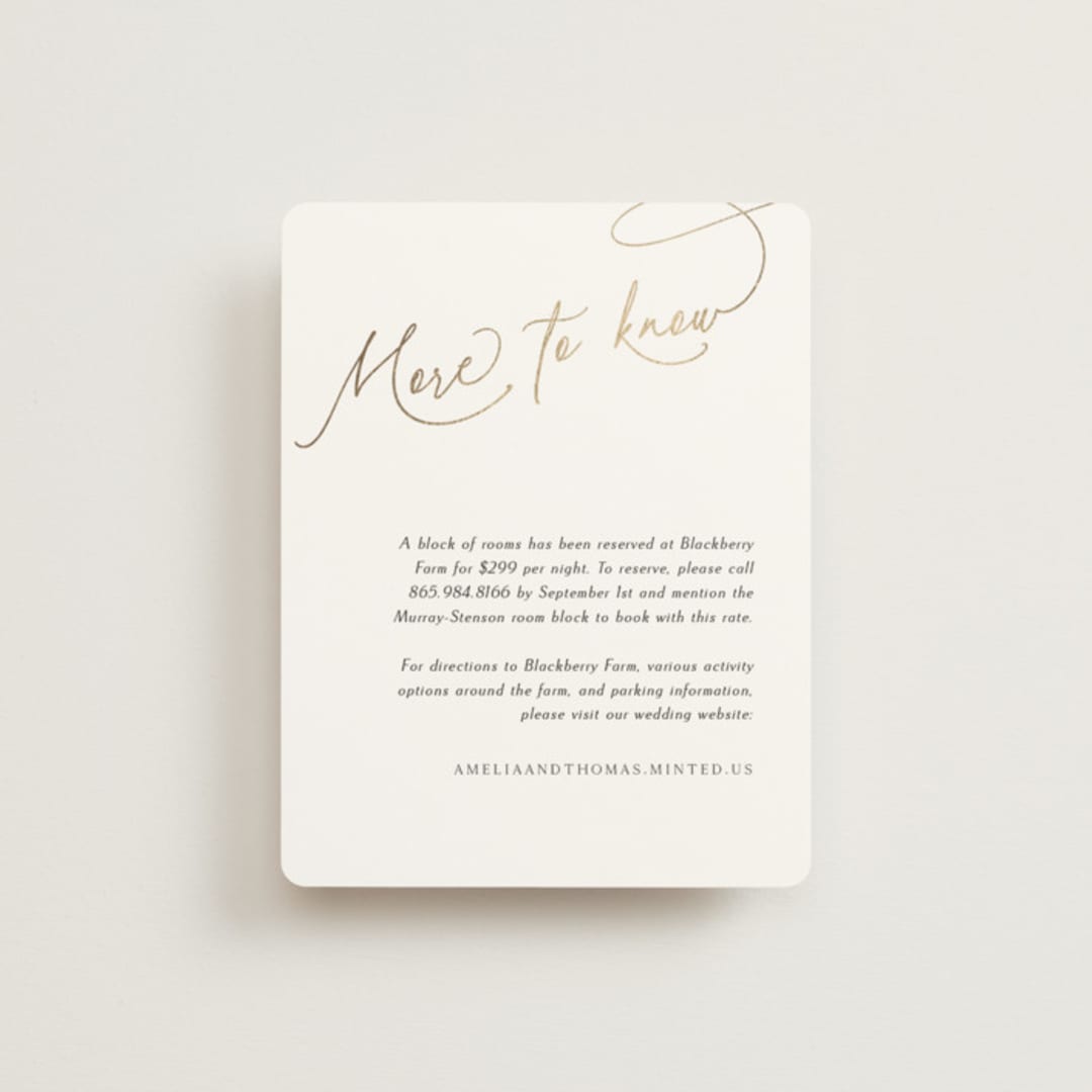"The Wedding" - Direction Cards in Marshmallow by Kaydi Bishop - Front
