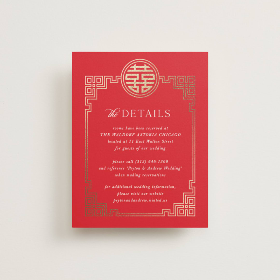 "HAPPINESS x 2" - Direction Cards in Ruby by Melanie Kosuge - Front