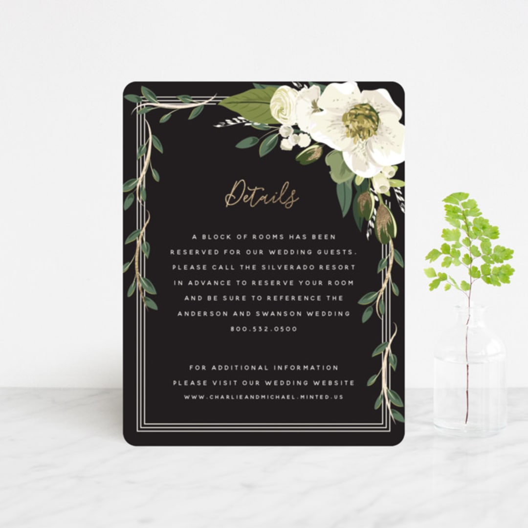 "Garden Blooms" - Direction Cards in Ivory by Susan Moyal - Front