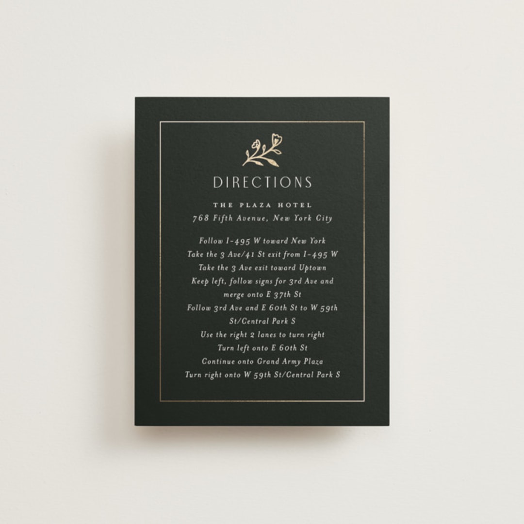 "Majesty" - Direction Cards in Onyx by Nicoletta Savod - Front