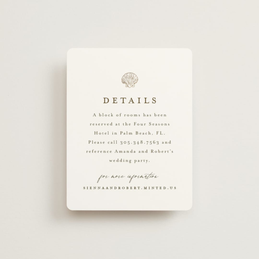 "By the Seashore" - Direction Cards in Pearl by Maria Alou - Front