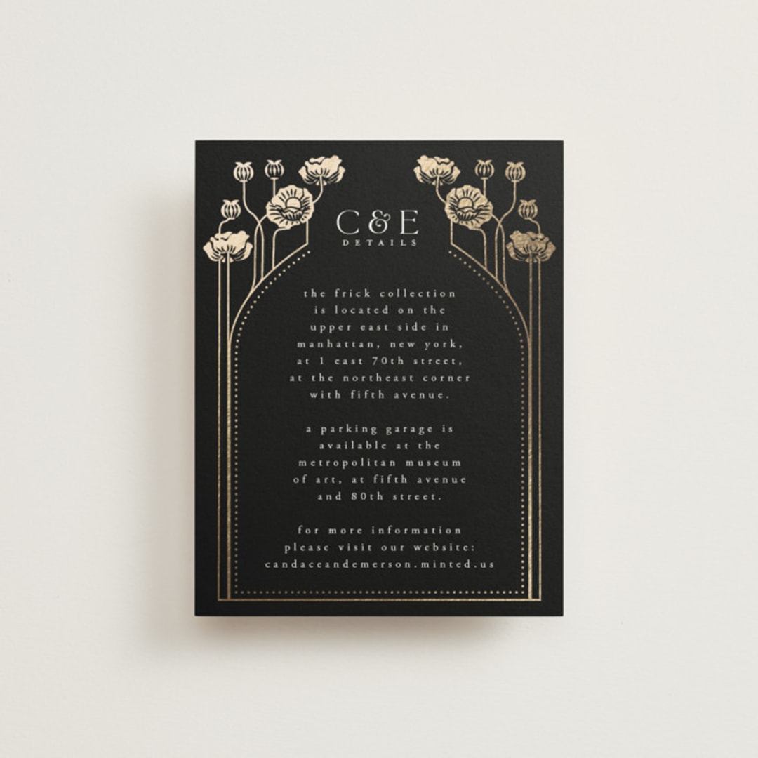 "Nouveau flowers" - Direction Cards in Onyx by Ana de Sousa - Front