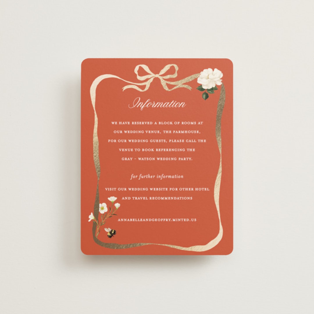 "Fleur" - Direction Cards in Verona Sunset by Sarah Knight - Front