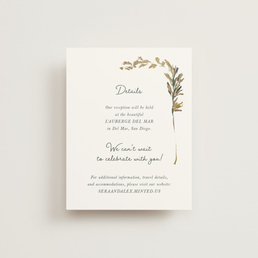 "Coastal Bloom" - Direction Cards in Garden Green by Lucrecia Caporale - Front