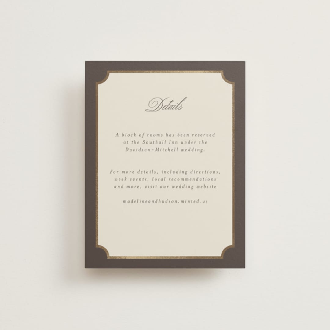 "Arch Frame" - Direction Cards in Cognac by Emily Betts - Front
