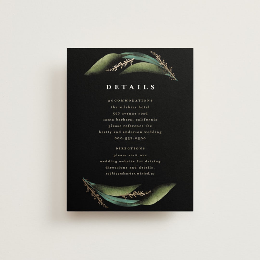 "Bold Bouquet" - Direction Cards in Midnight by Susan Moyal - Front