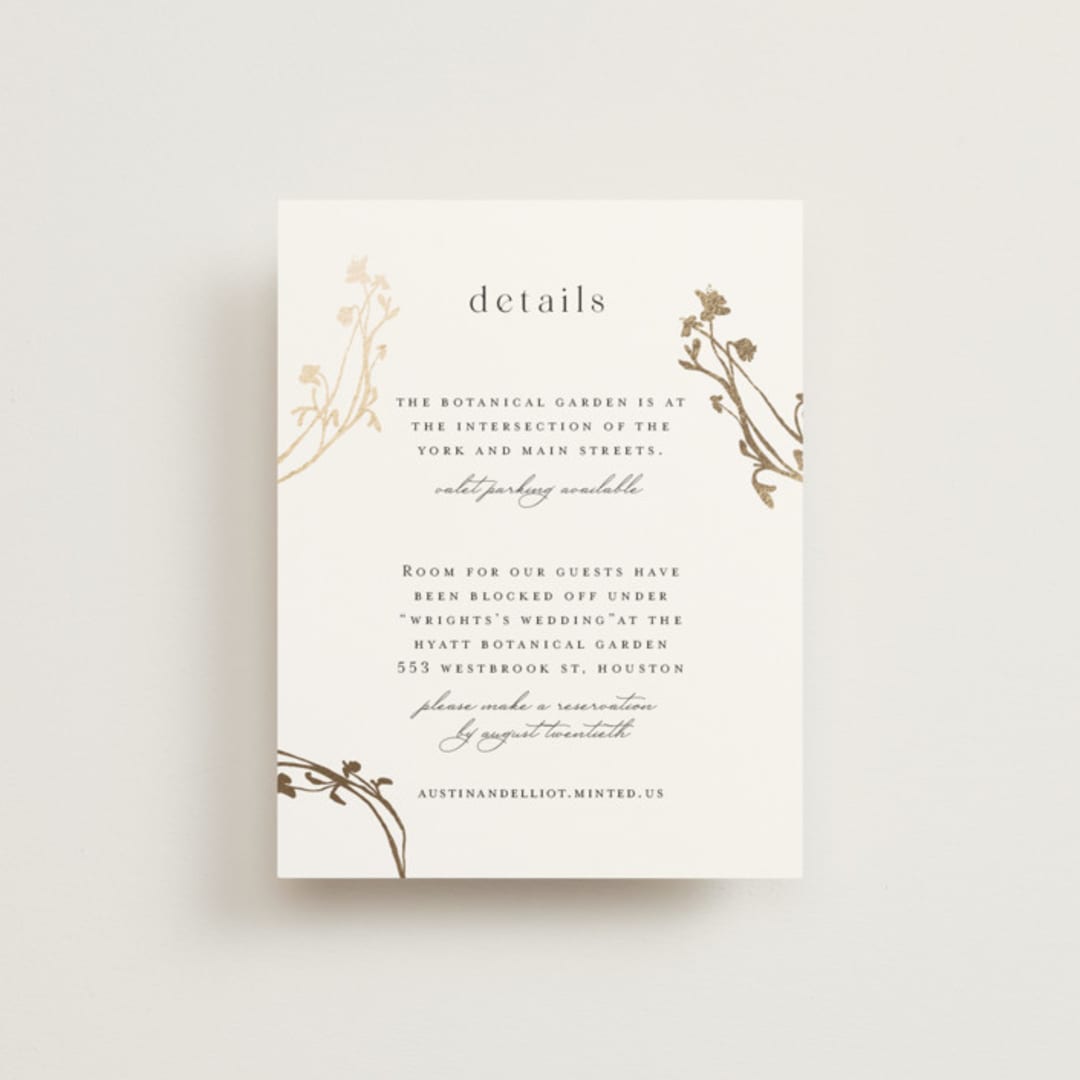 "Floral Enlace" - Direction Cards in Blanc by Pati Cascino - Front
