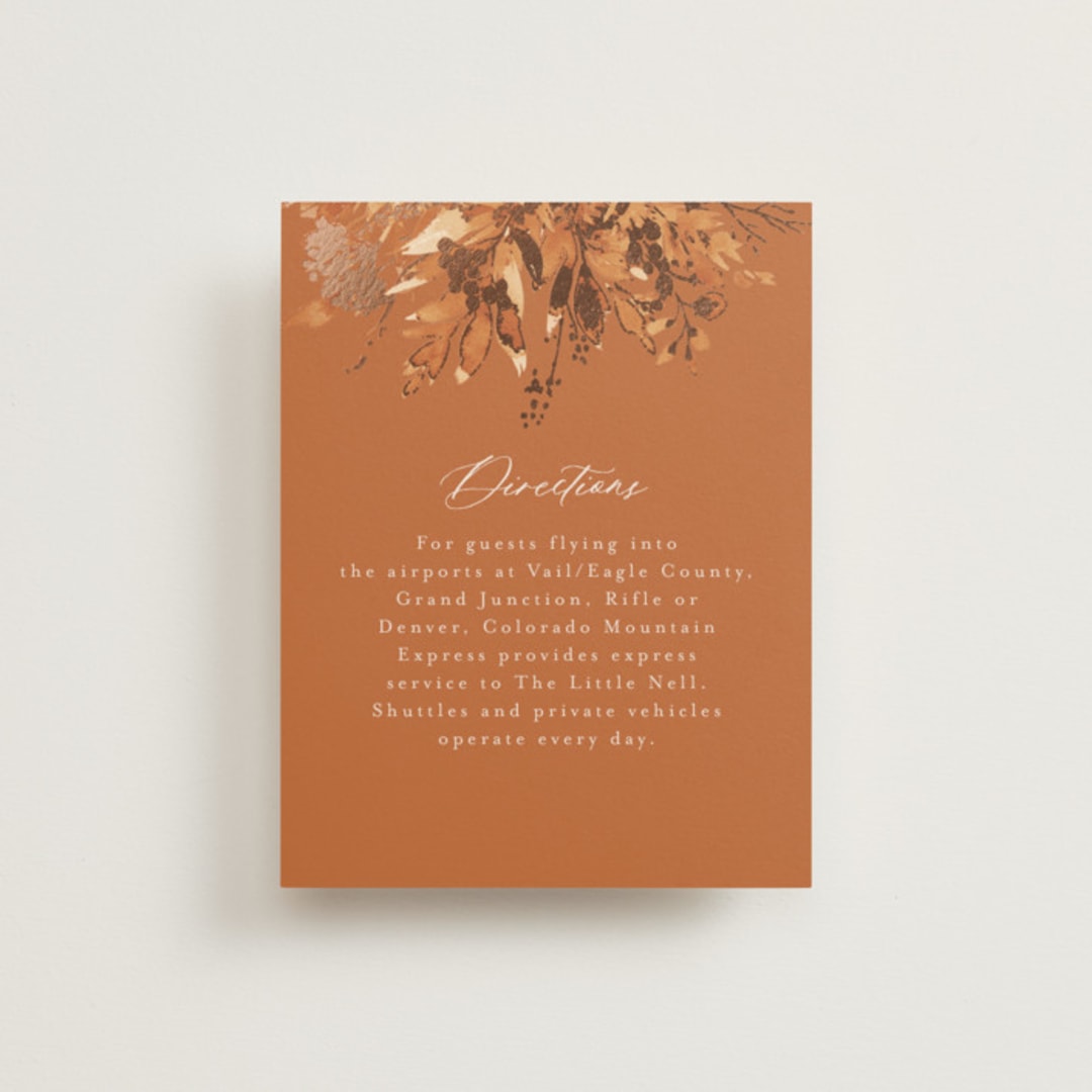 "Wedding in Aspen" - Direction Cards in Rust by Chris Griffith - Front