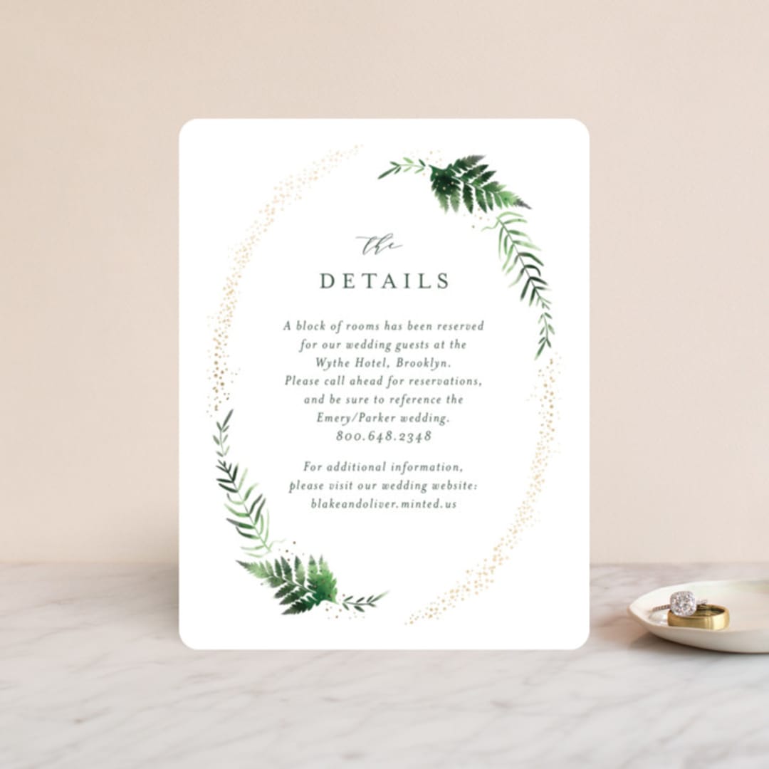 "Sparkling Ferns" - Direction Cards in Garden by Kristie Kern - Front