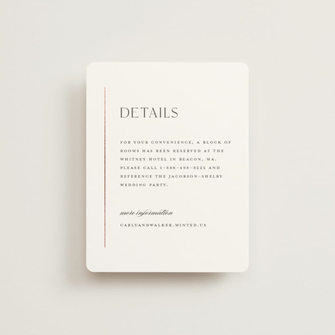 "Understated Elegance" - Direction Cards in Cotton by Stacey Meacham - Front