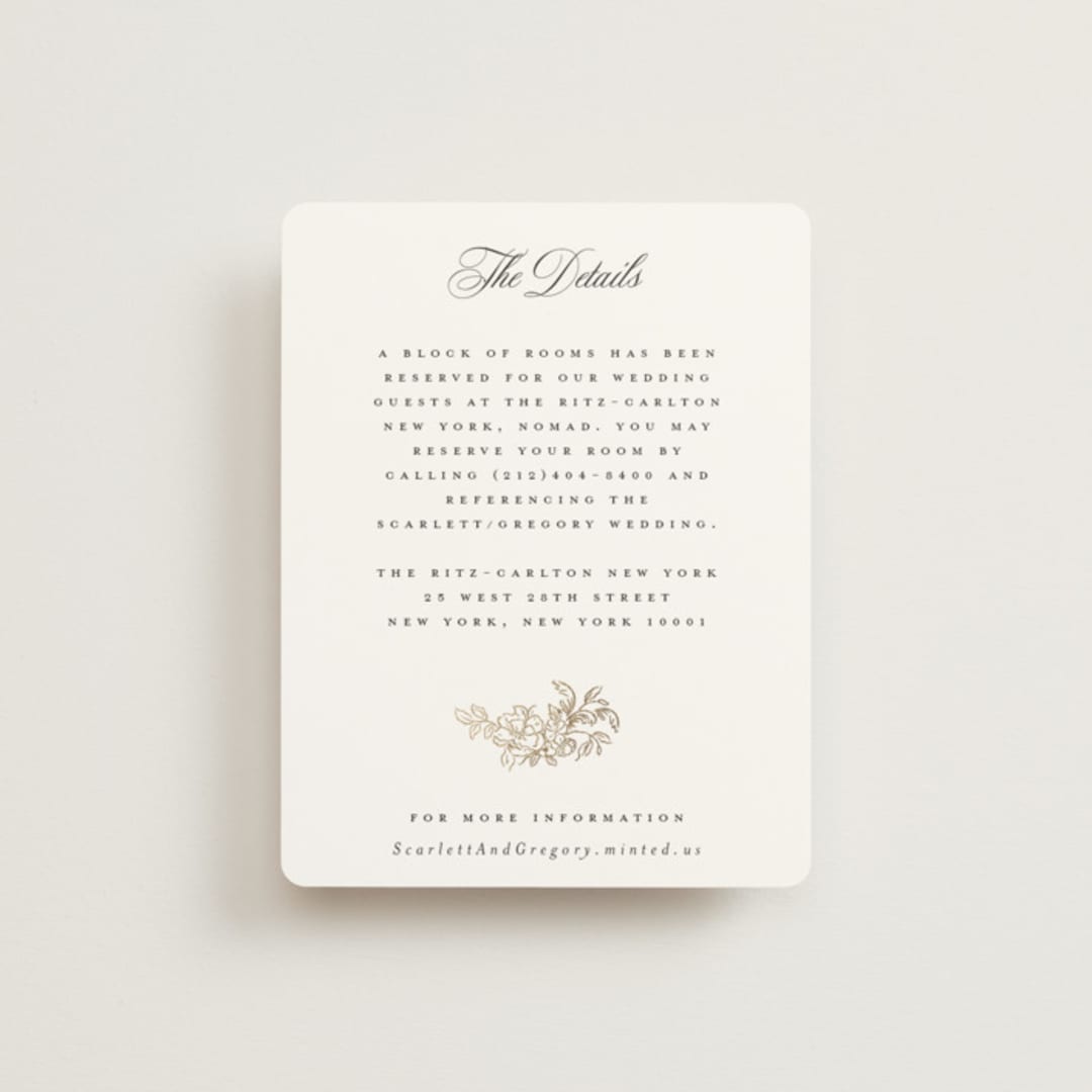 "Rococo" - Direction Cards in Pearl by Jenna Holcomb - Front