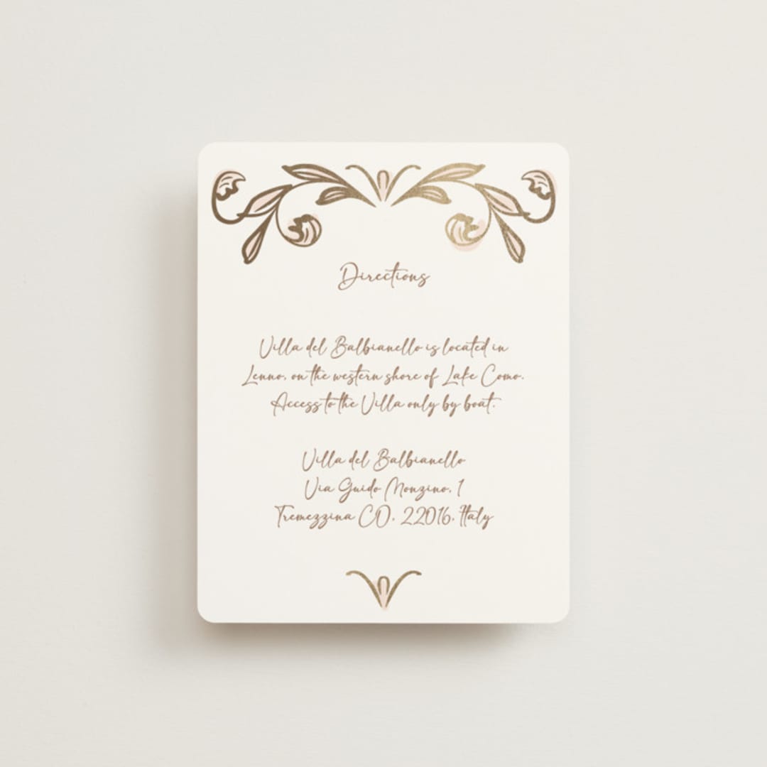 "Bella Bellissima" - Direction Cards in Blush by Ani Somi - Front