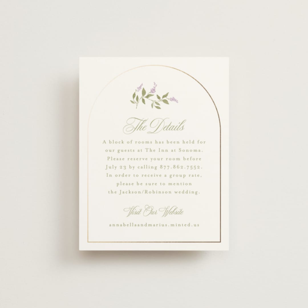 "Marmont" - Direction Cards in Lilac by Kristie Kern - Front