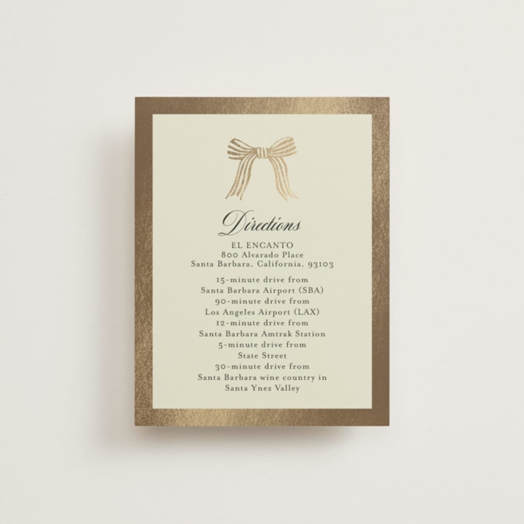 "All Tied Up" - Direction Cards in Champagne by Chris Griffith - Front