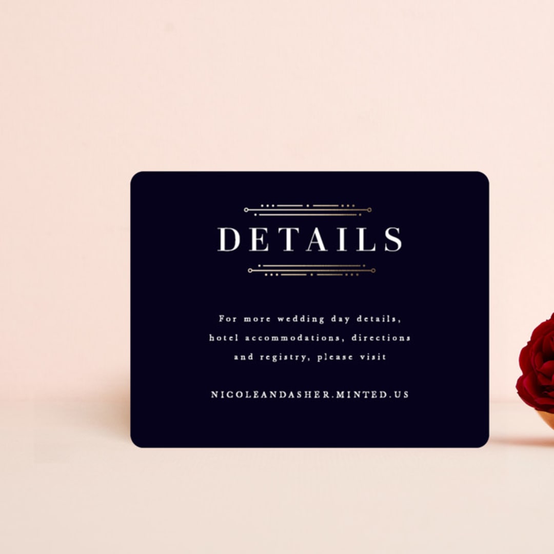"Modern Deco" - Direction Cards in Midnight by Hooray Creative - Front