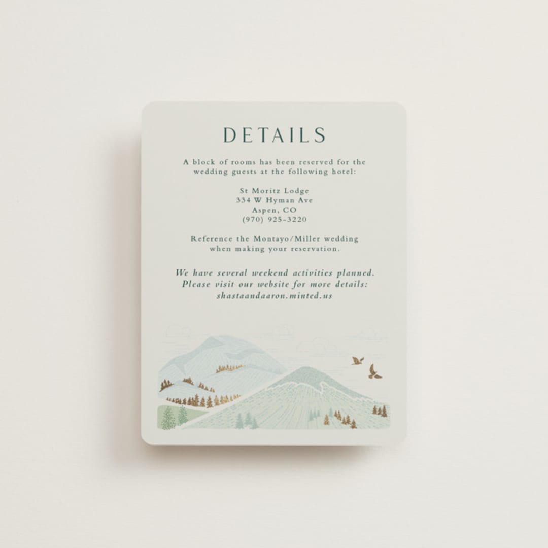 "Mountaintop" - Direction Cards in Evergreen by Paper Sun Studio - Front