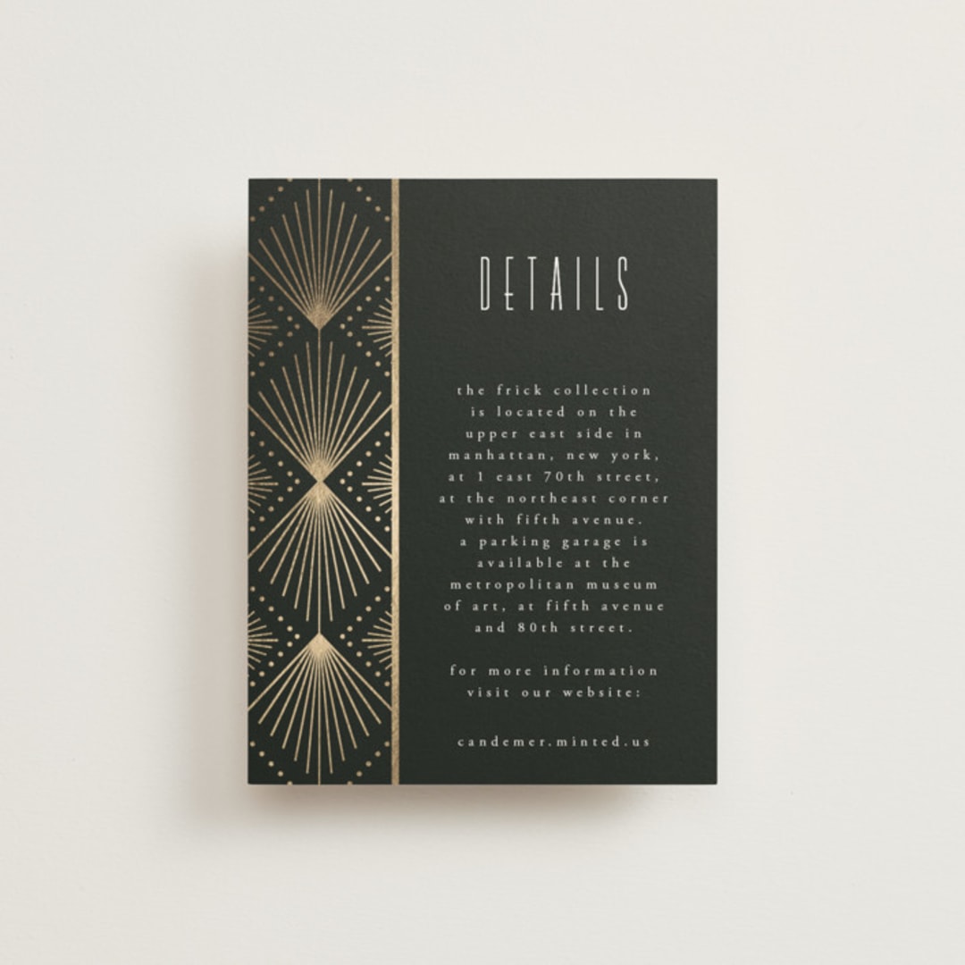 "Deco pattern" - Direction Cards in Onyx by Ana de Sousa - Front