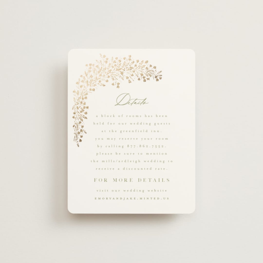 "Villa" - Direction Cards in Leaf by Kristie Kern - Front