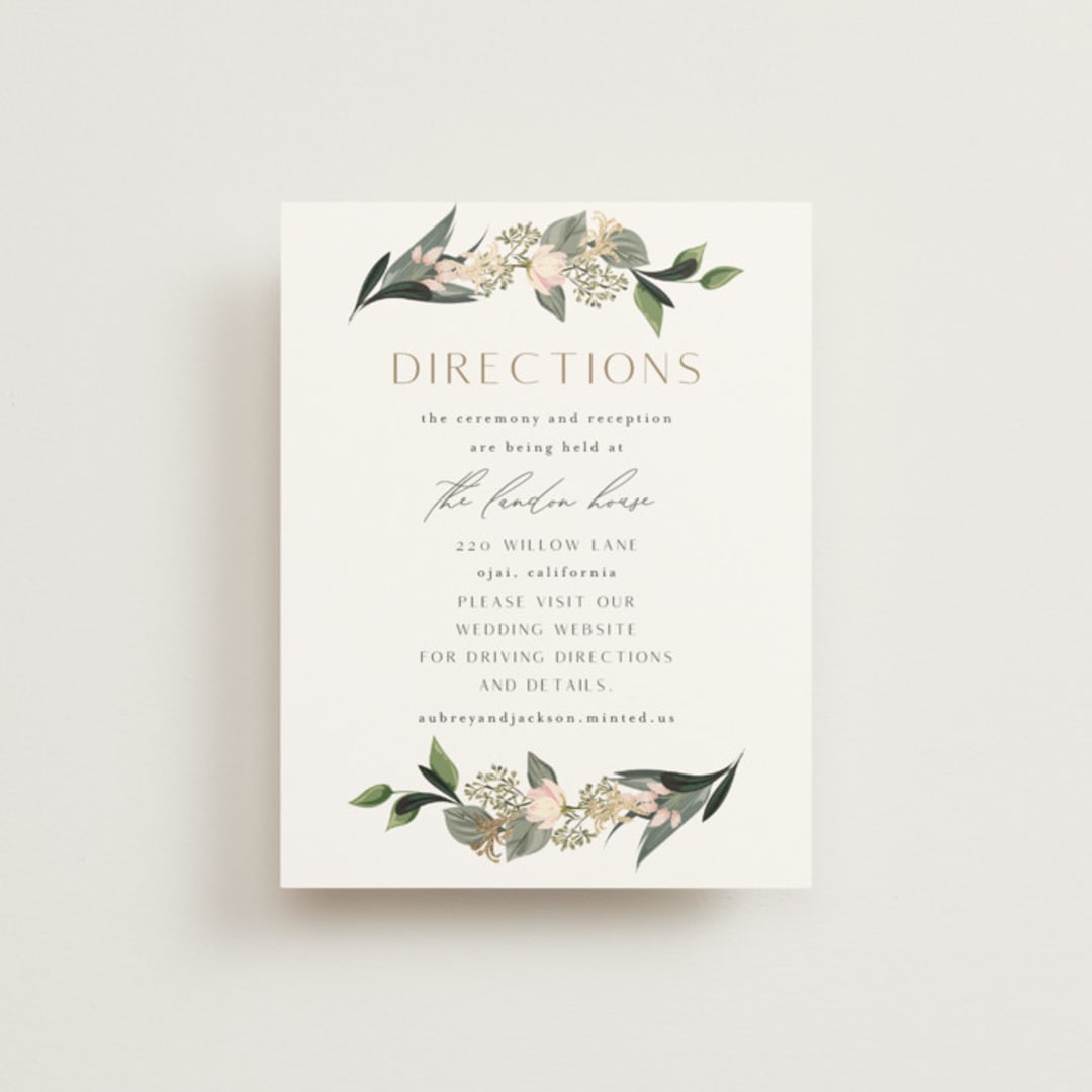 "Country Garden" - Direction Cards in Verdant by Susan Moyal - Front