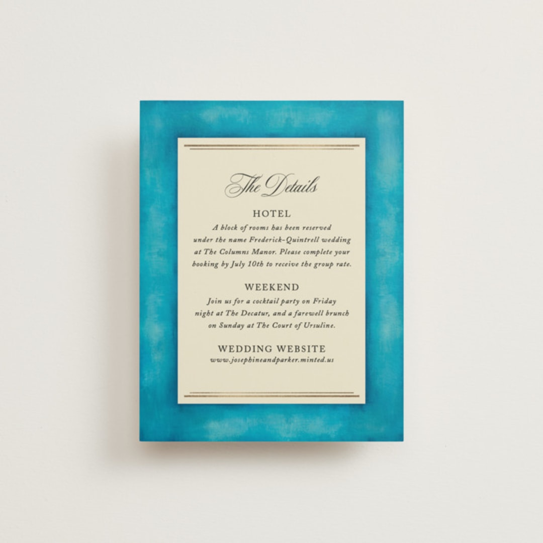 "Josephine" - Direction Cards in Marine by Jackie Crawford - Front
