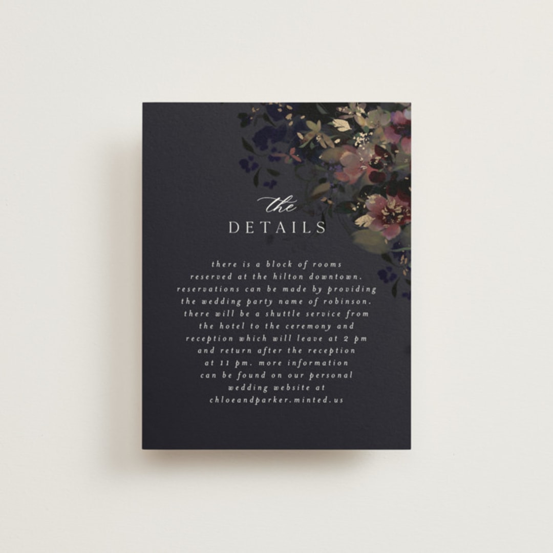 "Vintage Rose Garden" - Direction Cards in Midnight by Grace Kreinbrink - Front