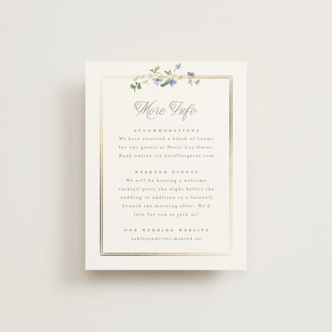 "Flowering Vine" - Direction Cards in Bluebell by Everett Paper Goods - Front