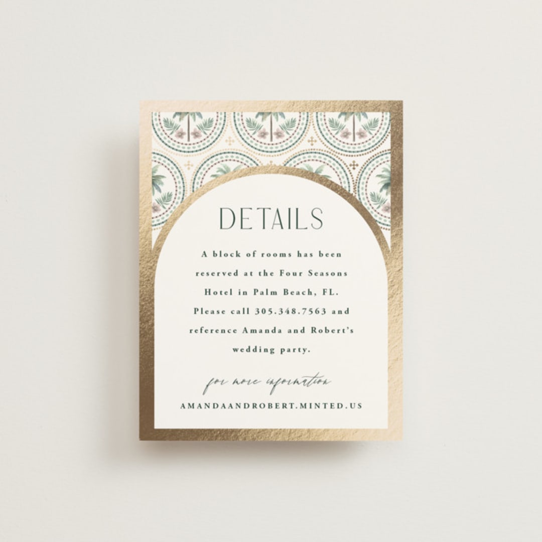 "Vintage Palms" - Direction Cards in Sand by Maria Alou - Front