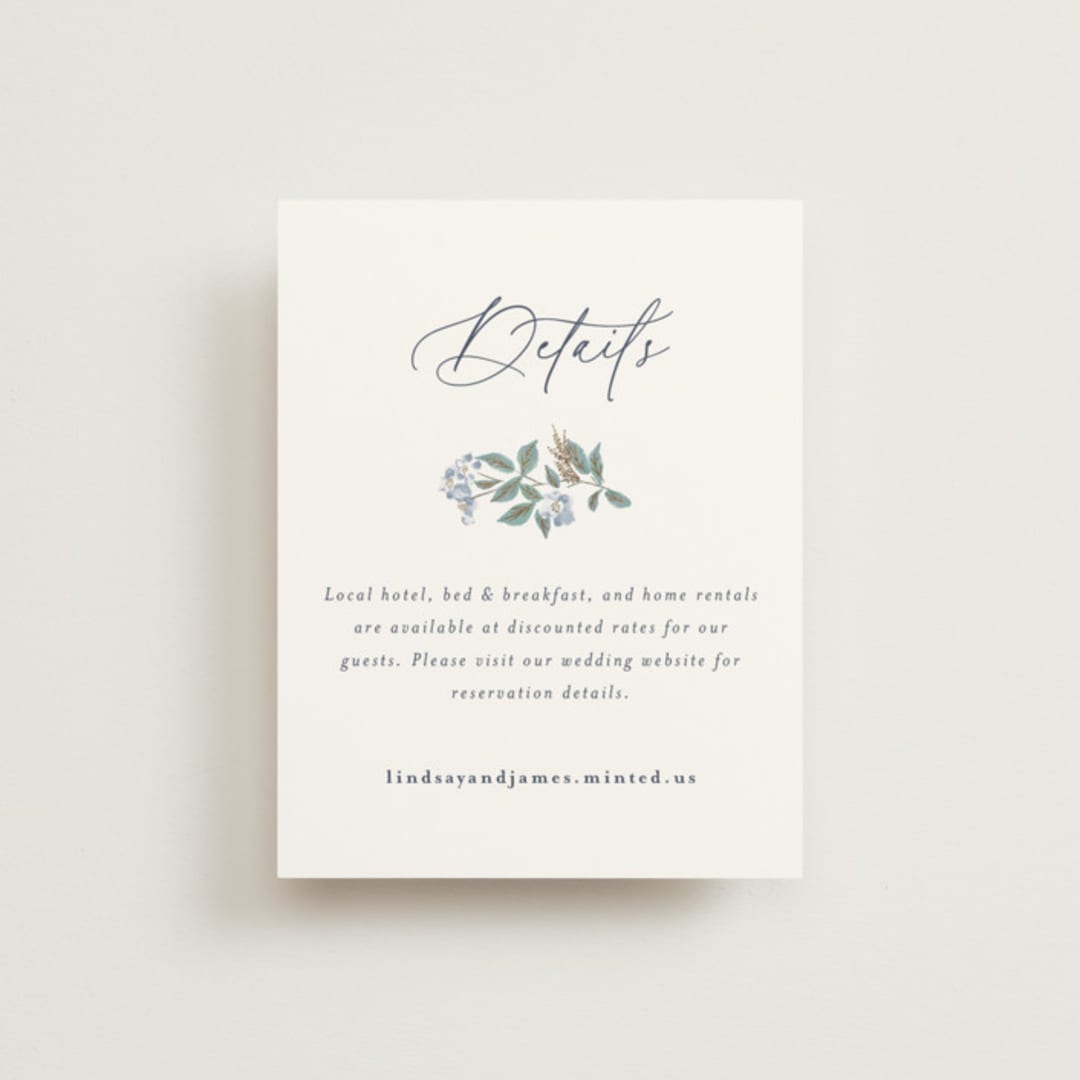 "Climbing Florals" - Direction Cards in Sapphire by Olivia Raufman - Front