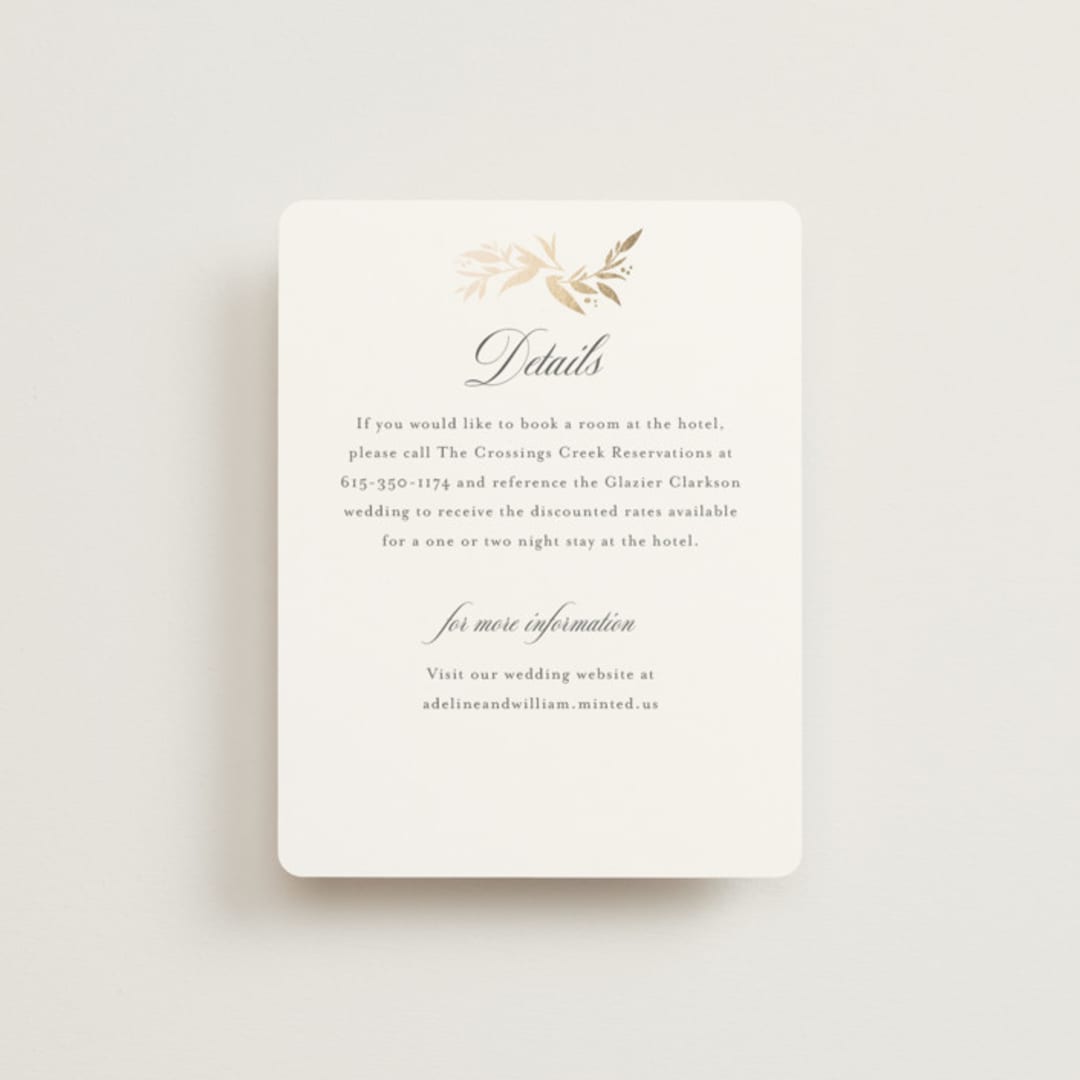 "Vining" - Direction Cards in Chantilly by Jessica Williams - Front